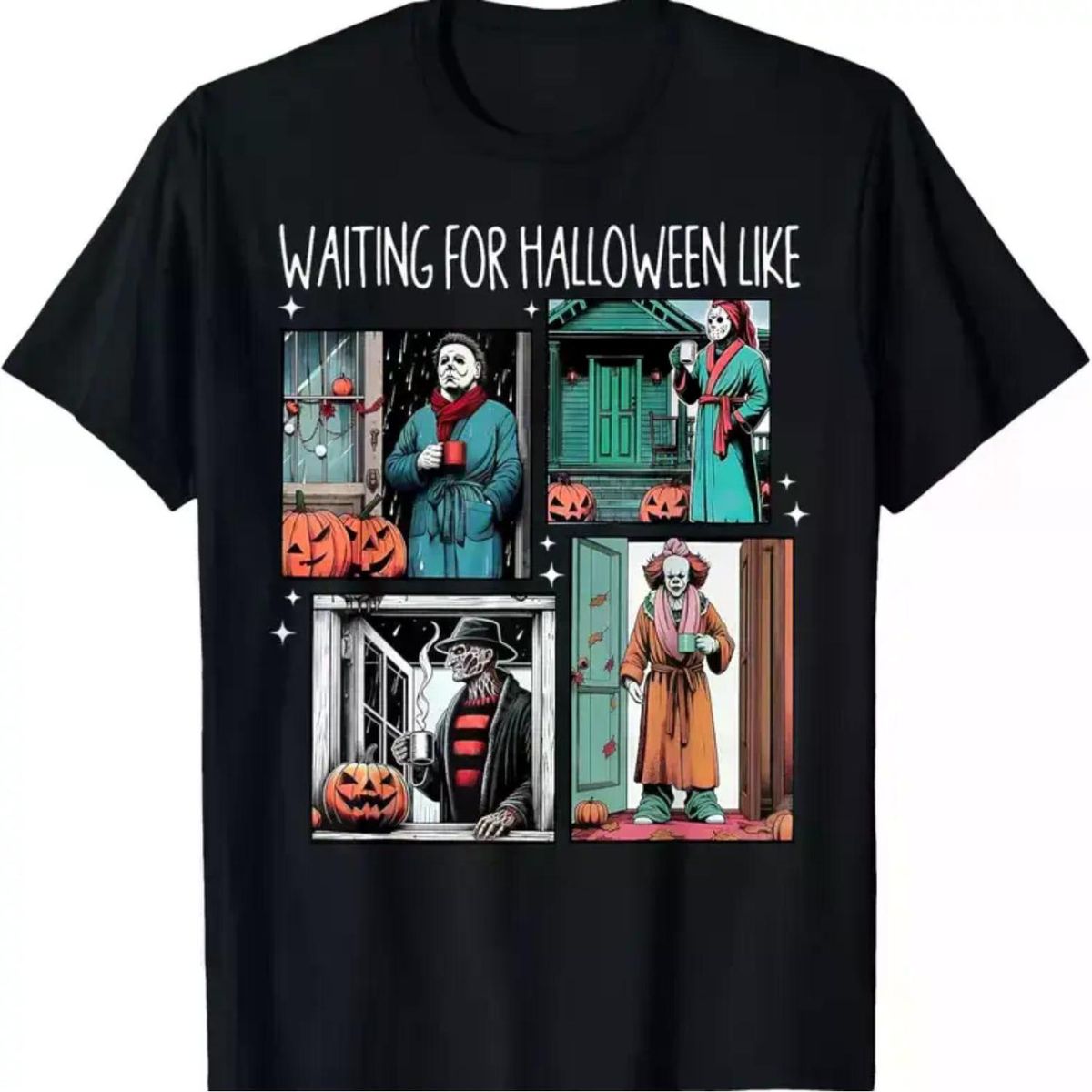 Camiseta Temática Halloween Espeluznante Con Diseño Calabaza, Hecha De 100% Algodón_viptrois.com