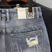 Summer New Trendy Brand Youth Men's Denim Shorts Light Color Washed Piercing Beggar Patch Mid Pants_viptrois.com