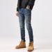 Men's motorcycle riding jeans casual patchwork stretch jeans_viptrois.com