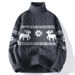 Men’s Winter Knit Sweater With Cartoon Jacquard – High Neck Pullover, Long Sleeve, Thickened Fleece-Lined (M-4XL, 5 Colors, Machine Washable)_viptrois.com