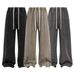 Men's Vintage Washed Cotton Cargo Pants – Relaxed Fit, Drawstring Waist & Patchwork Design (S-XXL, Black/Coffee/Charcoal)_viptrois.com