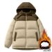 Corduroy Cotton-padded Coat For Men, Loose Color Matching Removable Hat, Cotton-padded Jacket For Men_viptrois.com