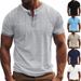Men's T Shirts 2025 Summer New Men's Cotton And Linen Breathable Casual Henry Shirts Fashionable Short Sleeved Tops_viptrois.com