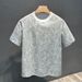New Short-sleeved T-shirt Men's Summer New Five-pointed Star Pattern Personalized Niche Top Loose Casual Round Neck Half-sleeve_viptrois.com
