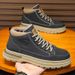 Men's Winter Snow Boots Faux Fur Lined Slip-On Waterproof Slip-Resistant Casual Shoes For Cold Weather_viptrois.com