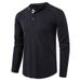 Men's Waffle-Knit Henley Shirt – Breathable Long Sleeve Tee (95% Polyester, Stretch Fit, Moisture-Wicking)_viptrois.com