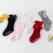 Kid's Clothing New style boys and girls solid color striped stockings pure cotton non slip bubble mouth baby bowknot mid tube socks_viptrois.com