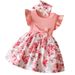 Kids’ Clothing Summer New Round Neck Flying Sleeve Dress Fashion Printed Dress Girl Birthday Party Dress_viptrois.com