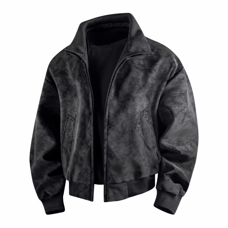 2027 Fashion American Style Vintage Men Lapel Long Sleeve Waterproof Wear-Resistant Zipper PU Leather Jacket S-3XL_viptrois.com