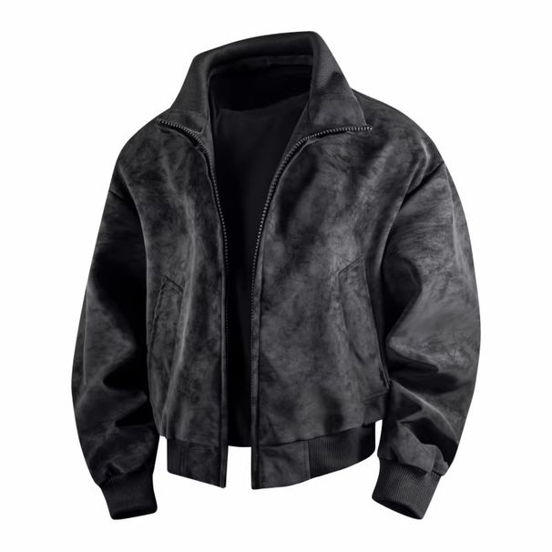 2027 Fashion American Style Vintage Men Lapel Long Sleeve Waterproof Wear-Resistant Zipper PU Leather Jacket S-3XL_viptrois.com