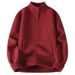 Half High Neck Zipper Sweater For Men, Loose Fitting Pullover, Solid Color Base, Knitted Sweater, Men's Trend_viptrois.com