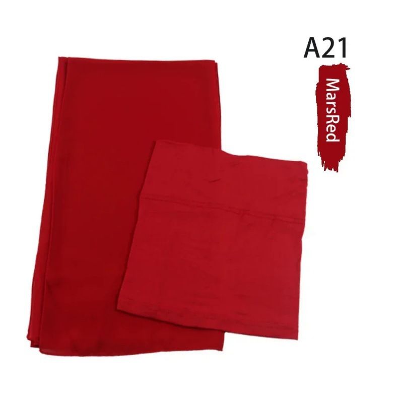Muslim headscarf Same Color Chiffon Headscarf Base Hat A Set Of Combination Modal Chiffon Long Convenient Set Scarf_viptrois.com