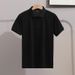 2025d Minimalist Summer Ice Silk Breathable Casual Turn-down Collar Short Sleeve T-shirt Classic Striped Slim Fit Ribbed Polo_viptrois.com