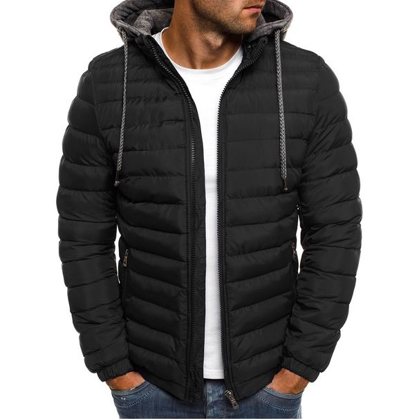 Men's Solid Color Hooded Jacket - Minimalist Winter Coat (Red/Grey/Green/Black/Navy/Blue, S-3XL)_viptrois.com