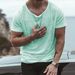 2025 Hot-Selling Summer Thin Men's T-Shirt Solid Color Loose Fit European Size Crew Neck Base Shirt_viptrois.com