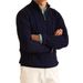 Autumn Winter Half Turtleneck Zipper Men Loose Pullover Cable Knit Sweater Jacket Trendy Versatile Casual Top_viptrois.com