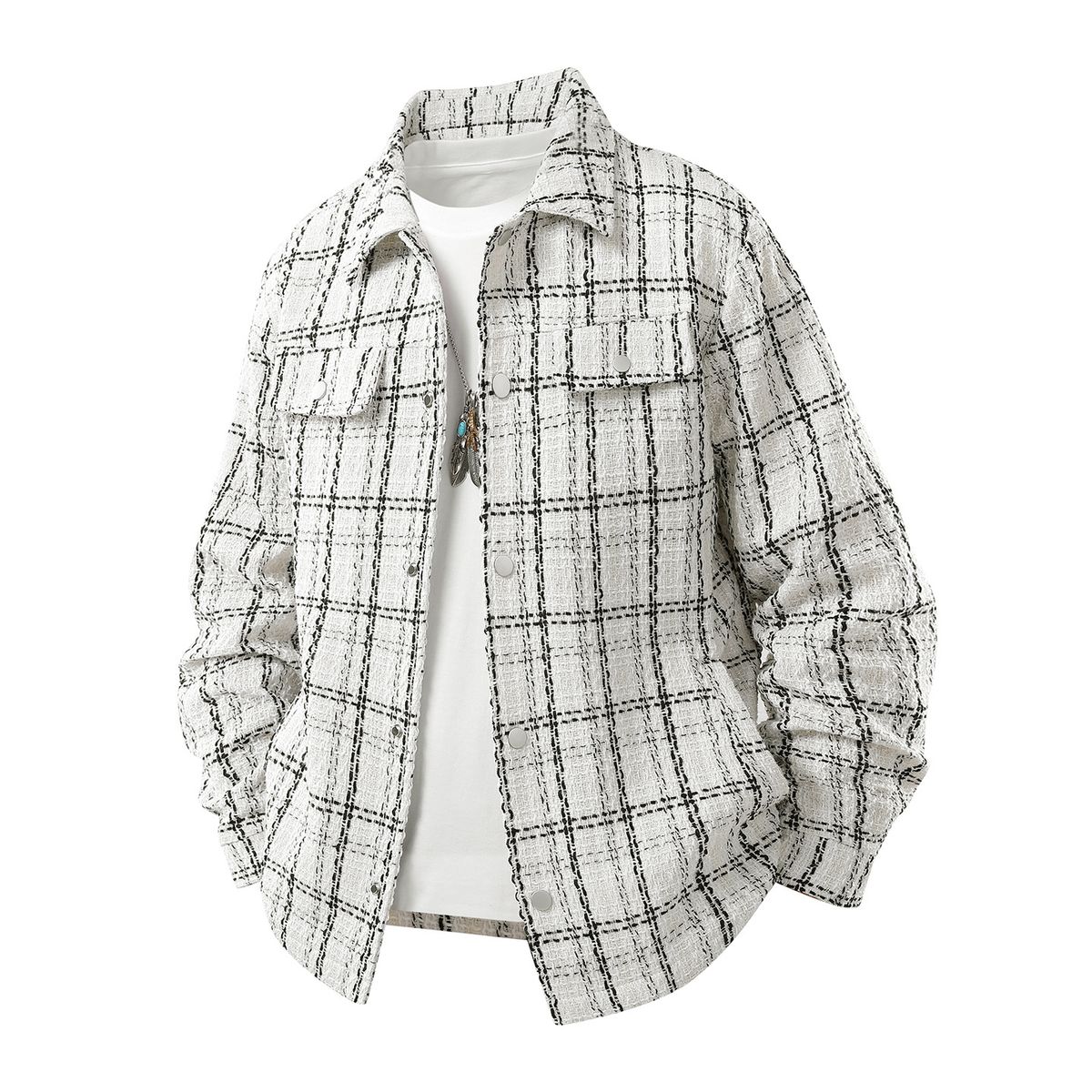 New Japanese Jacket Men's 2025 Sense Lapel Small Fragrant Plaid Padded Cotton Thickened Coat_viptrois.com