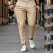 Men's Slim-Fit Chino Pants – Stretch Polyester Business Casual Trousers With Tapered Leg (S-3XL, 6 Classic Colors)_viptrois.com