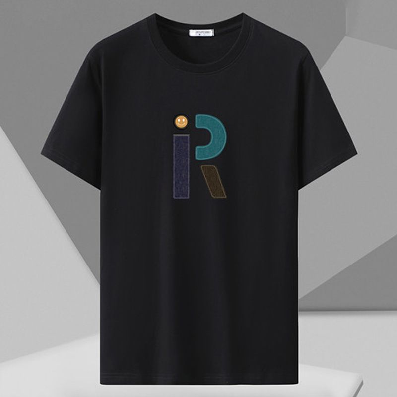 Men's Clothing Catties Cross Border Men's Large Size Short Sleeved T Shirt Black Fashion Trendy Printed Round Neck Top_viptrois.com