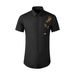 Men's Clothing Men's Summer Heart Art Short Sleeve Shirt Slim Fit Cotton Top Chinese Style Plum Blossom & Little Honeys Embroidery_viptrois.com