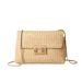 Sweet Style Straw Woven Shoulder Bag - Double Lock Crossbody Purse For Women, Fashionable & Versatile Summer Handbag_viptrois.com