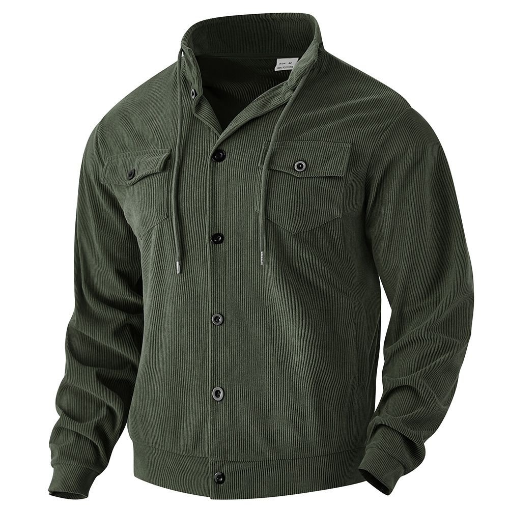 Men's Clothing European And American Men's Sweatshirt Autumn And Winter Corduroy Retro Workwear Jacket With Multiple Pockets Spot Direct Supply_viptrois.com