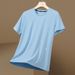 Men's Clothing Ice Silk Stripe Short Sleeved T Shirt Men's Quick Drying Sports Men's Tops_viptrois.com