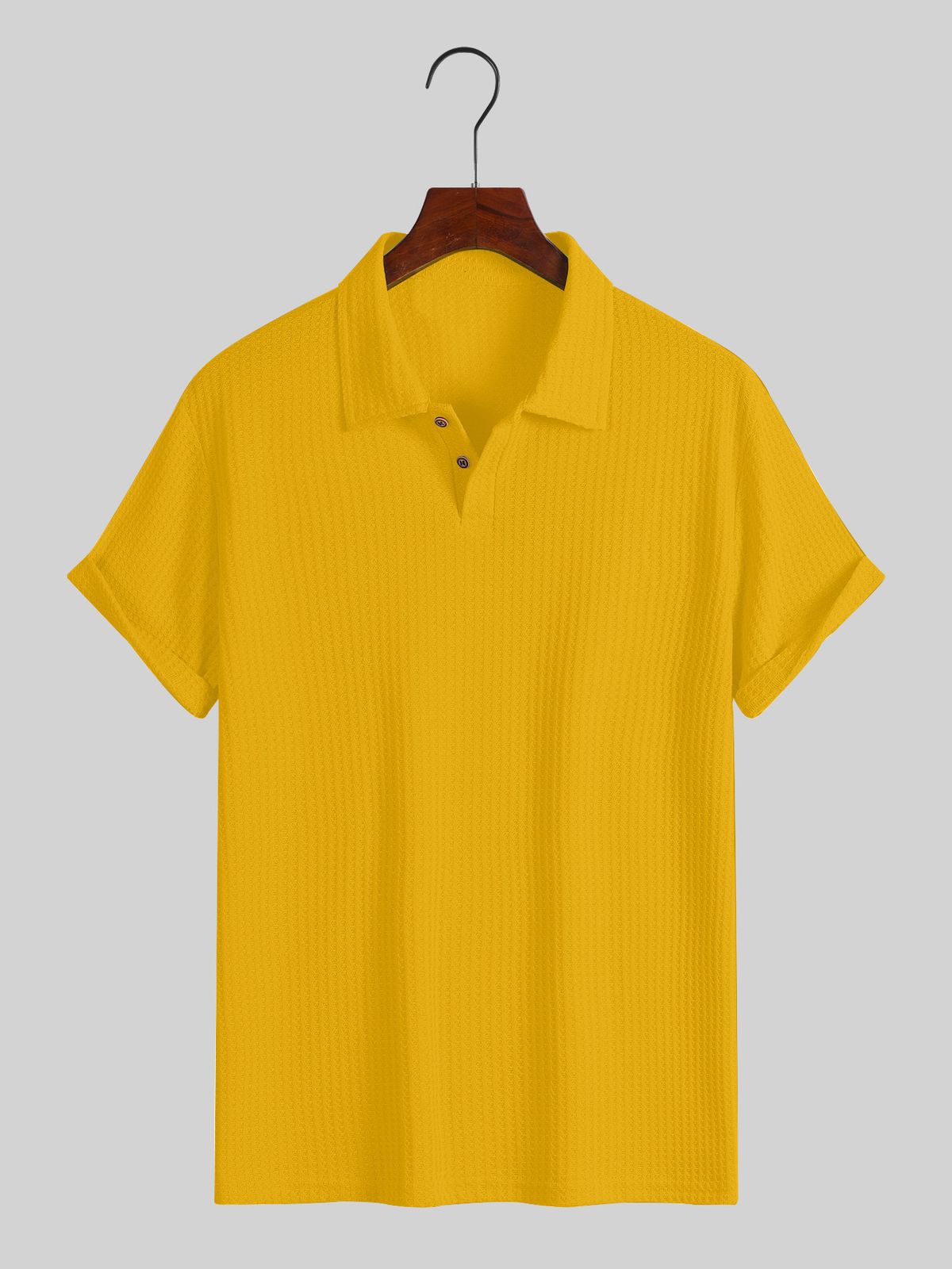 Men's Clothing Men's Tops Lapel Diamond Knitted Casual Loose Short Sleeved Shirt Men's Polo Shirt_viptrois.com
