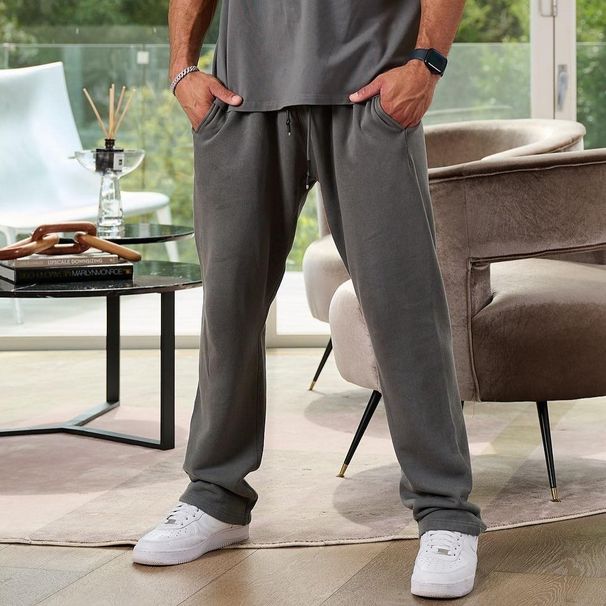 Men's Clothing Straight Sweatpants Men's Fitness Sports Pants Joggers Men's Running Wide Leg Casual Straight Pants_viptrois.com