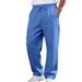 Men's Clothing Men's Casual Trousers Loose Straight Leg Solid Color Sports Pants Simple Design_viptrois.com