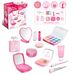 Mother & Kids Heart-Shaped Mirror Perfume Bottle Pretend Play Makeup Set For Little Princesses – Role Play Dress-Up Toy For Girls (Pink/Blue/Black)_viptrois.com