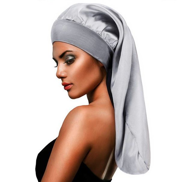 High stretch wide brim long tube hat beauty month long hair care hat color ding sleeping cap_viptrois.com