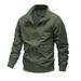 Men's Clothing Windproof Breathable Lightweight Nylon Jacket - Breathable Windproof Stand Collar Coat For Spring & Autumn (Black, Khaki, Army Green)_viptrois.com