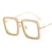 Trendy New Diamond Studded Plain Glasses Korean Style Large Frame Unisex Glasses Fashionable Sunglasses Cross Lens Supply_viptrois.com