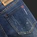 Men's Slim Tapered Jeans – Distressed Blue Denim Pants With Artistic Washes, Hand-Painted Details & Micro-Stretch (28-38, Mid-Rise Straight Fit)_viptrois.com