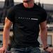 Men's Summer Casual Fashion Short Sleeve T Shirt, American Simple Paris/BOSTON Striped Print Crew Neck T Shirt_viptrois.com