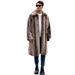 Long Faux Fur Coat For Men – Winter Oversized Collar Coat With Contrast Trim (S-XXXL, Brown, Plush Lining, Single-Breasted)_viptrois.com