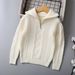 Half Zipper Twisted Knitted Girls Sweater For Middle And Large Children Autumn And Winter Children's Sweater New Children's Clothing_viptrois.com