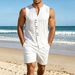 Men's Linen Sleeveless Tank Top - Breathable Summer Undershirt & Casual Wear In Multiple Colors Sleeveless Design_viptrois.com