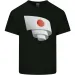 Curled Japan Flag Japanese Day Football Mens Cotton T-Shirt Mens Womens Tees Top Tee Top_viptrois.com