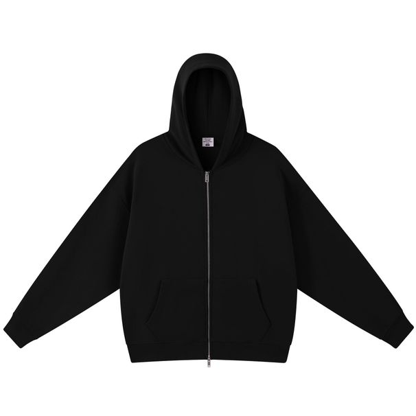 Men's Clothing Men's Heavyweight 420GSM Vintage Hooded Zip-Up Sweatshirt – Retro Streetwear Pullover With Double Zipper, Relaxed Fit, Cotton Blend_viptrois.com