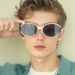 Curved Screen Sunglasses Show The Queen's High End Sense Of Square Round Face Anti Ultraviolet 9053 Sunglasses_viptrois.com