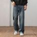 Round Bag Splicing New Jeans Men's Harlan Loose Straight-leg Pants Washed Retro Trendy Brand Youth Control 108 Meters K11 Denim Knowledge Clothes_viptrois.com