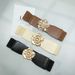 Ladies' Fashion Light Luxury Waistband Elastic And Large Floral Decoration Versatile Commuting Belt With Dress_viptrois.com