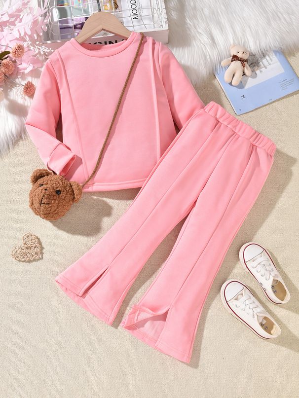 Mother&Kids Fashion cute pink suit children's split pants bear bag set_viptrois.com