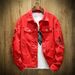 Men's Clothing Distressed Embroidered Denim Jacket – Trendy Korean Style Slim Fit Coat With Vintage Wash, Breathable Cotton Blend, Plus Size Available_viptrois.com
