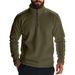 2024 American Style Men's Composite Fleece Outdoor Long Sleeve Zipper Stand Collar Base Sweatshirt_viptrois.com
