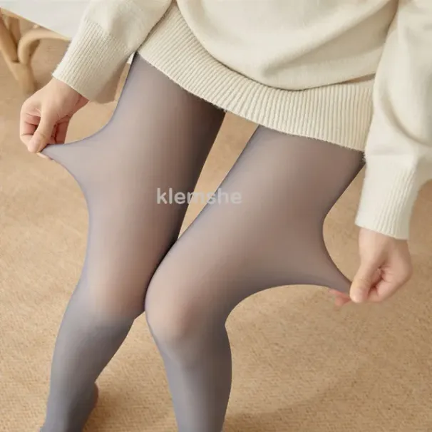 Women's Fleece Tights Ladies Warm Winter Tights Leggings Thick Fleece Panty Translucent Pantyhose Thermal Stockings Woman_viptrois.com