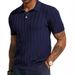 Men's Clothing Polo Shirt Short Sleeved V Neck Cool Breathable Casual Tops Knitted Men's Shirt_viptrois.com