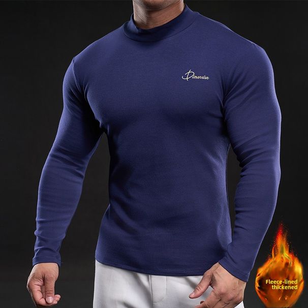 Men's stretch slim fit long sleeved training suit, casual running, sports and fitness outdoor T-shirt_viptrois.com